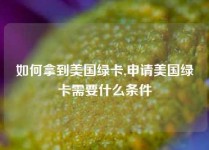 如何拿到美国绿卡,申请美国绿卡需要什么条件