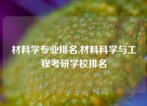 材料学专业排名,材料科学与工程考研学校排名