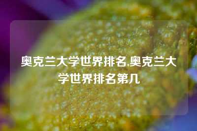 奥克兰大学世界排名,奥克兰大学世界排名第几