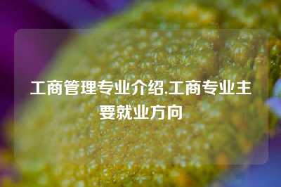 工商管理专业介绍,工商专业主要就业方向