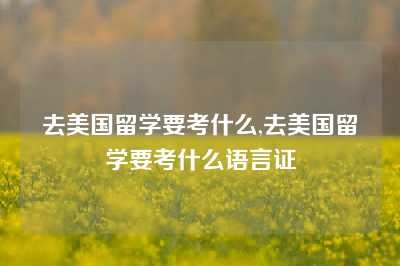 去美国留学要考什么,去美国留学要考什么语言证