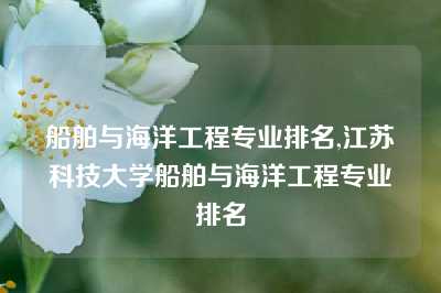 船舶与海洋工程专业排名,江苏科技大学船舶与海洋工程专业排名