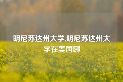 明尼苏达州大学,明尼苏达州大学在美国哪