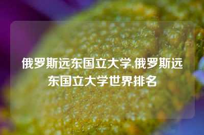 俄罗斯远东国立大学,俄罗斯远东国立大学世界排名