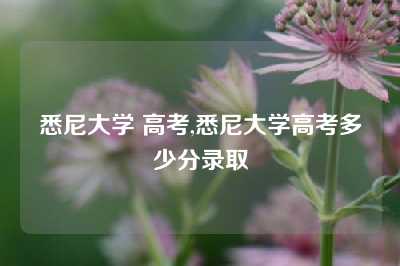 悉尼大学 高考,悉尼大学高考多少分录取