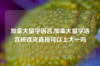 加拿大留学语言,加拿大留学语言班读完直接可以上大一吗