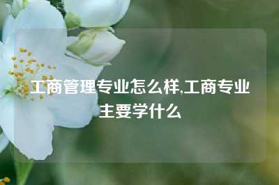 工商管理专业怎么样,工商专业主要学什么