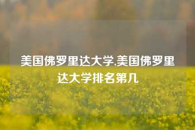 美国佛罗里达大学,美国佛罗里达大学排名第几