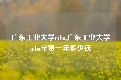 广东工业大学mba,广东工业大学mba学费一年多少钱