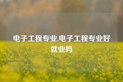 电子工程专业,电子工程专业好就业吗