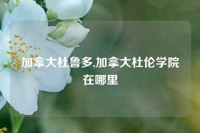 加拿大杜鲁多,加拿大杜伦学院在哪里