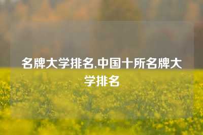 名牌大学排名,中国十所名牌大学排名