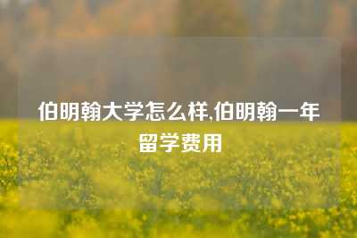 伯明翰大学怎么样,伯明翰一年留学费用