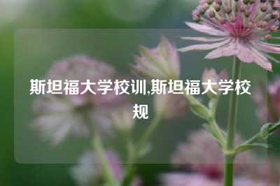 斯坦福大学校训,斯坦福大学校规