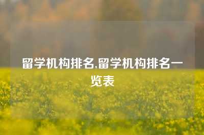 留学机构排名,留学机构排名一览表