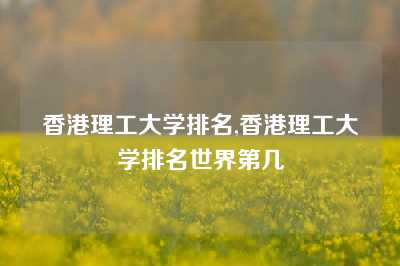 香港理工大学排名,香港理工大学排名世界第几