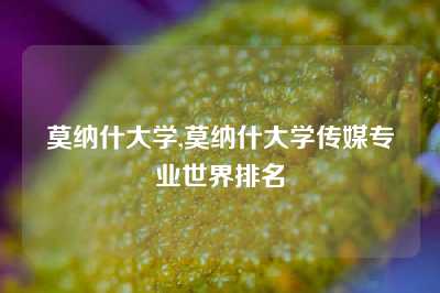 莫纳什大学,莫纳什大学传媒专业世界排名