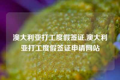 澳大利亚打工度假签证,澳大利亚打工度假签证申请网站