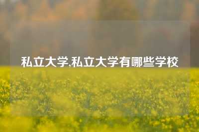 私立大学,私立大学有哪些学校