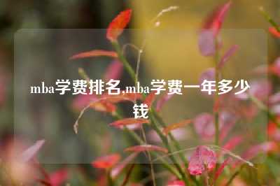 mba学费排名,mba学费一年多少钱