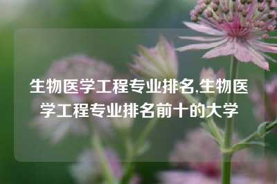 生物医学工程专业排名,生物医学工程专业排名前十的大学