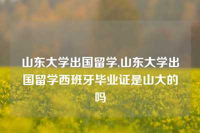 山东大学出国留学,山东大学出国留学西班牙毕业证是山大的吗