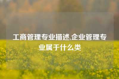 工商管理专业描述,企业管理专业属于什么类