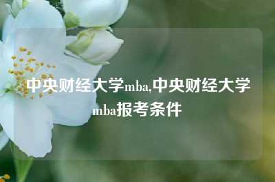 中央财经大学mba,中央财经大学mba报考条件